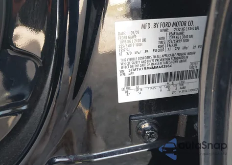 2021 Ford Mustang Mach-E Select from USA, damaged, VIN 3FMTK1RM4MMA53964